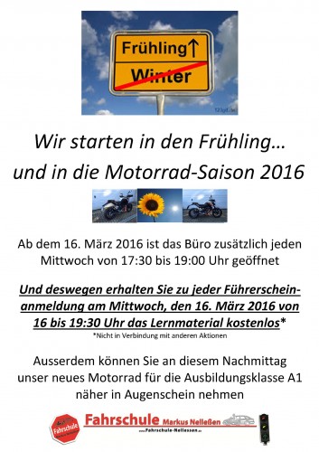 Wir starten in den Frühling-Aktion