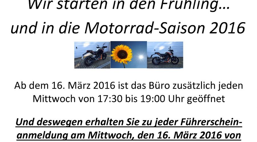 Wir starten in den Frühling-Aktion