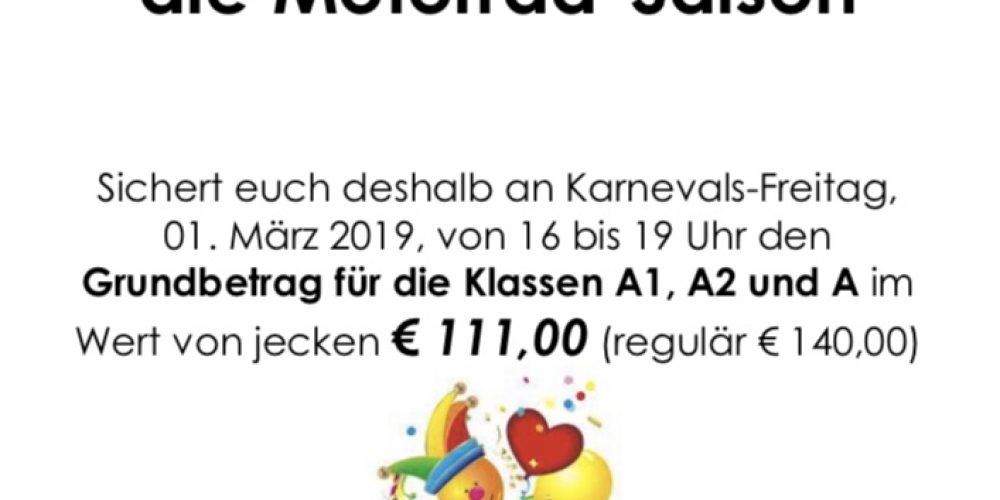 Wir starten in die Motorradsaison am 1. März